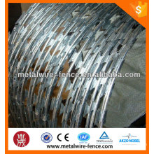 Hot dip galvanized razor barbed wire with clips